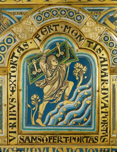 Samson Carries Off the City Gates of Gaza (Verdun Altar) by Nicholas of Verdun