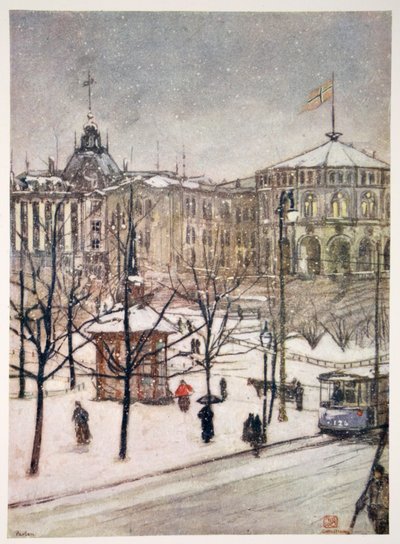 The Houses of Parliament, Christiania, 1905 by Nico Jungman