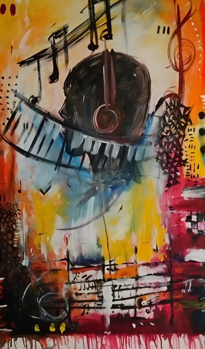 Vibrant Music Abstract by Nico Phooko