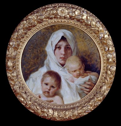 Allegory of Charity Woman with Two Children by Nicolo Barabino