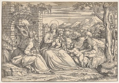The Holy Family with Saints Elizabeth and John by Nicolò Boldrini
