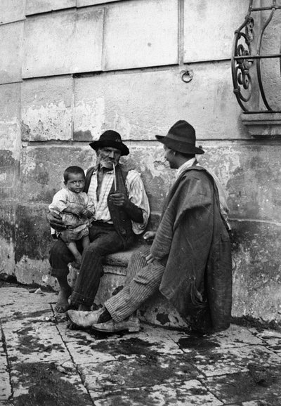 Old Man with a Pipe, Man and a Child by Nicola Biondi