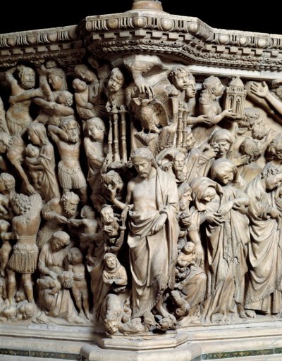 Gothic Art: Jesus Crushes the Vices (detail) by Nicola Pisano