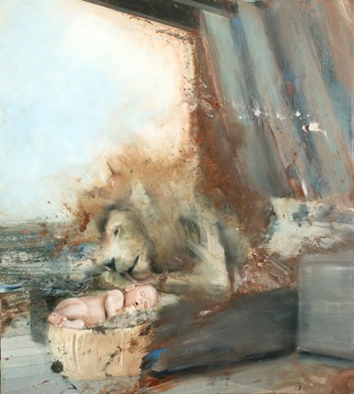 Lion with child by Nicola Pucci