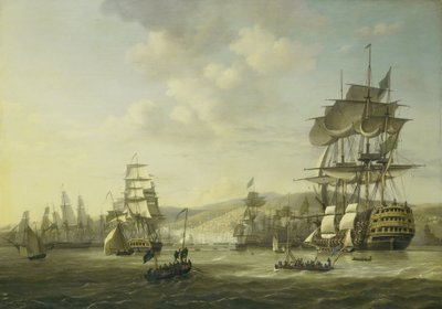 The Anglo-Dutch Fleet in the Bay of Algiers Backing up the Ultimatum to Release the Christian Slaves, 26 August 1816 (series title) by Nicolaas Baur