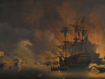 The Fire on the Wharves of Algiers by Nicolaas Baur