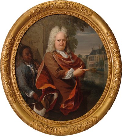 Francois van Bredehoff Flanked by His Servant Tabo Jansz by Nicolaas Verkolje