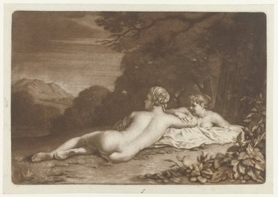 Landscape with Two Nymphs by Nicolaas Verkolje