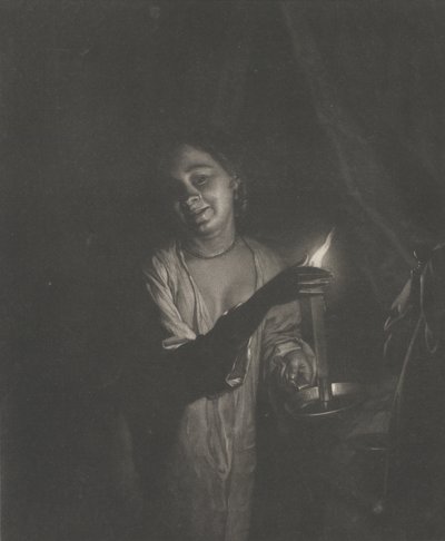 Young Woman Holding a Candle in a Bedchamber by Nicolaas Verkolje