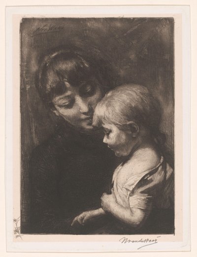 Woman with Child by Nicolaas van der Waay (signed by artist)