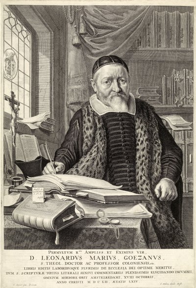 D. Leonardus Marius Goezanus, pub. 1654 by Nicolaes Cornelisz (c.1592 1655) Moeyaert