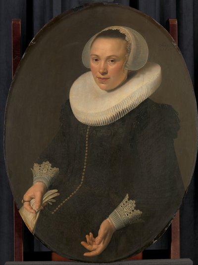 Portrait of Maria Joachimsdr Swartenhont (1598-1631) by Nicolaes Eliasz Pickenoy