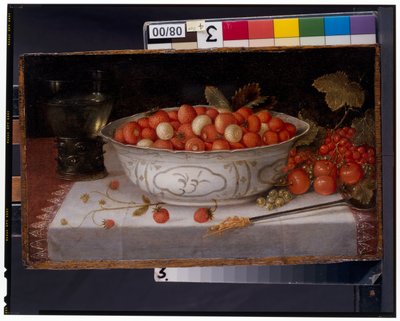Still Life Of Fraises-De-Bois In A Wanli Porcelain Bowl by Nicolaes Gillis