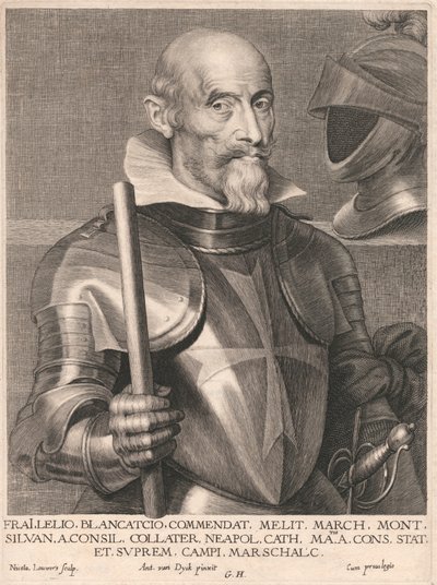 Frai.Lelio. Blancatcio. Commendat, Melit. March. Mont. Silvan. a.Consil. Collater. Neapol. Cath. Matis. a. Cons. Stat. et. Suprem. Campi. Arcschalc. by Nicolaes Lauwers