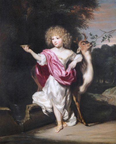 Portrait of a Girl with a Deer by Nicolaes Maes