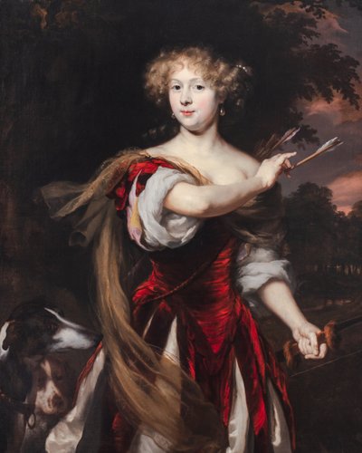 Portrait of a Lady as Diana by Nicolaes Maes