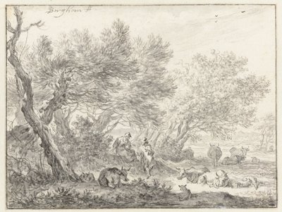 Shepherds and Cattle by a Group of Trees by Nicolaes Pietersz Berchem