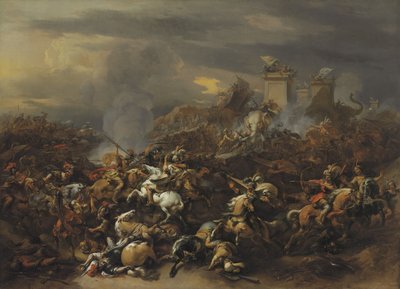 The Battle by Alexander the Great against the king Porus by Nicolaes Pietersz. Berchem