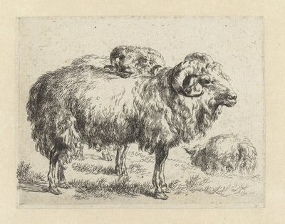 Two Rams and a Sheep by Nicolaes Pietersz Berchem