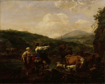 Cattle at a Watering Place by Nicolaes Pieterszoon Berchem