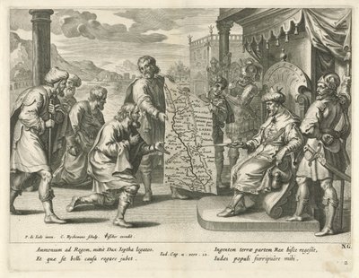 The King of the Ammonites Demands Land, History of Jephthah (series title) by Nicolaes Ryckmans