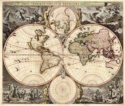 Orbis Terrarum Nova et Accuratissima Tabula, ca 1690 by Nicolaes Visscher