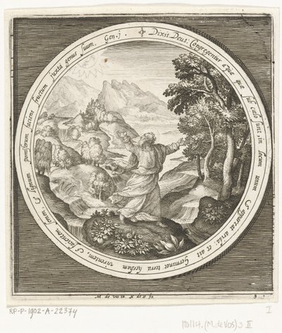 Third Day of Creation: God Creates Land and Seed-Bearing Plants and Trees with Fruit Bearing Seeds (From Creation to Expulsion from Paradise) by Nicolaes de Bruyn