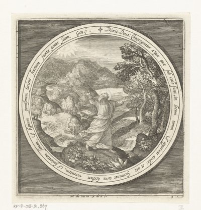 Third Day of Creation: God Creates Land and Seed-Bearing Plants and Trees with Fruit Bearing Seeds by Nicolaes de Bruyn