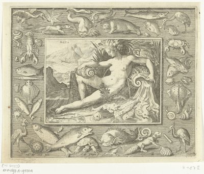 Element Water as Woman by Spring with Fish (Aqua) (The Four Elements) by Nicolaes de Bruyn