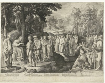 John the Baptist Preaching to the Multitude by Nicolaes de Bruyn