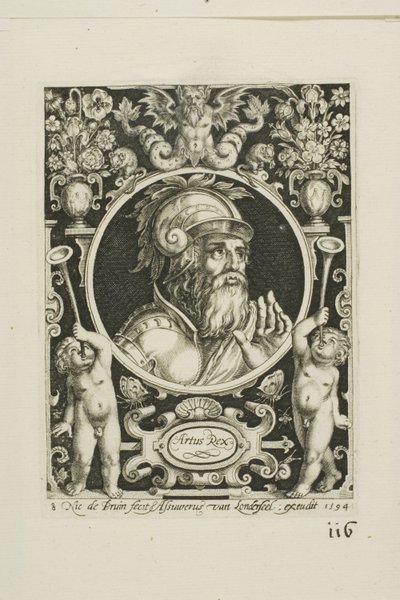 King Arthur, plate eight from The Nine Worthies by Nicolaes de Bruyn