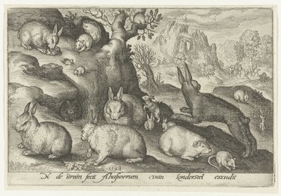 Rabbits, Squirrel, Guinea Pig, and Mouse by Nicolaes de Bruyn