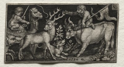 Monkeys Riding a Camel and a Bull by Nicolaes de Bruyn