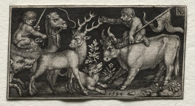 Monkeys Riding a Camel and a Bull, 1594 by Nicolaes de Bruyn
