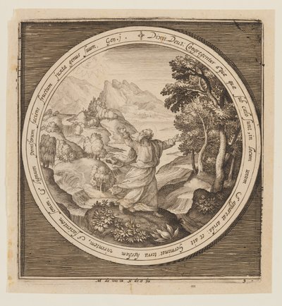 Third Day: The Creation of Land and Vegetation, from The Creation to the Expulsion from Paradise by Nicolaes de Bruyn