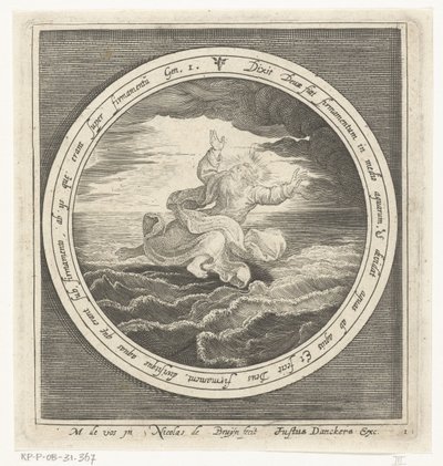 Second Day of Creation: God Separates the Waters into Heaven and Sea by Nicolaes de Bruyn