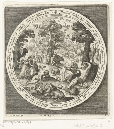 Sixth Day of Creation: God Creates the Animals and Adam and Eve by Nicolaes de Bruyn