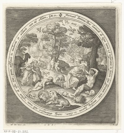 Sixth Day of Creation: God Creates the Animals and Adam and Eve by Nicolaes de Bruyn