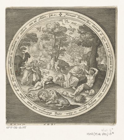 Sixth Day of Creation: God Creates the Animals and Adam and Eve, From Creation to Expulsion from Paradise (series title) by Nicolaes de Bruyn
