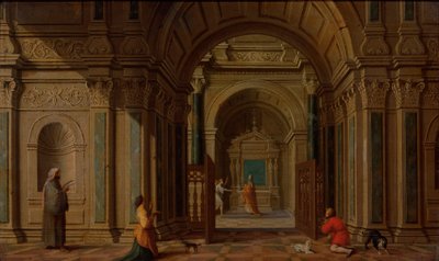 The Archangel Gabriel Appearing to Zacharias (Luke 1:11) by Nicolaes de Giselaer