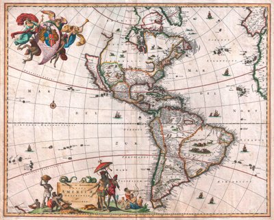 The Visscher Map of the New World by Nicolaes the Elder Visscher
