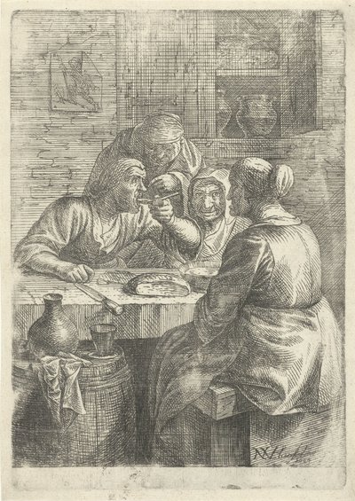 Three Old Women Eating at a Table by Nicolaes van Haeften