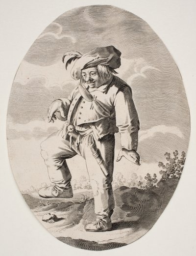 Dancing Farmer with a Bird in His Lap by Nicolaes van Lijnhoven