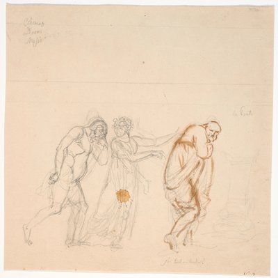 Davus Mysis and Chremes. Study for the painting Chremes listening to (maid) Mysis