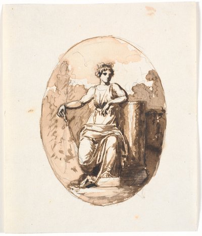 A Seated Female Figure, Allegory of Strength or Endurance by Nicolai Abildgaard