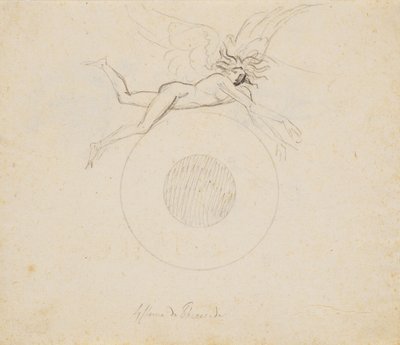 A Winged Genius, Floating Over a Globe, Indicated with a Pair of Circular Arcs by Nicolai Abildgaard