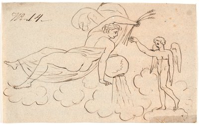 Eros and a Floating Woman by Nicolai Abildgaard