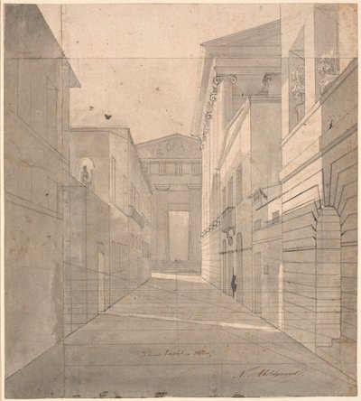 Street in an Ancient City. Perspective Study for the Painting 