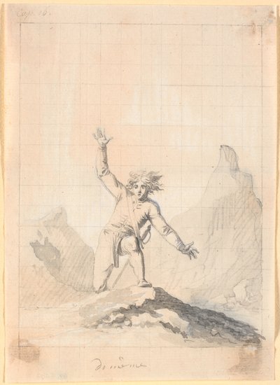 Niels Klim Reappears on the Norwegian Cliffs by Nicolai Abildgaard