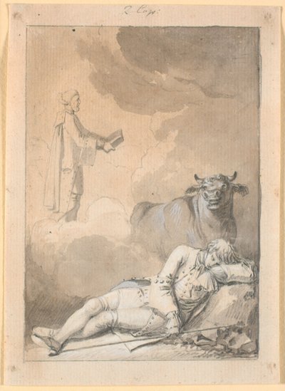 Niels Klim Hears the Deacon in Fane Church in a Dream by Nicolai Abildgaard